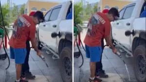 Imagen de Critican a hondureño por botar combustible: 'Dicen que está caro, pero no importa'