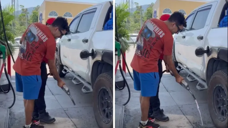 Imagen Principal de Nota: Critican a hondureño por botar combustible: 'Dicen que está caro, pero no importa'