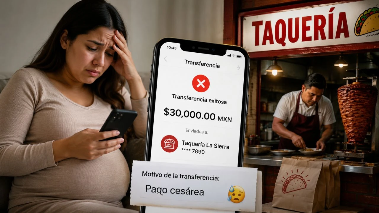 Imagen Principal de Nota: Reconocida tiktoker transfirió por error el dinero de su cesárea a una taquería
