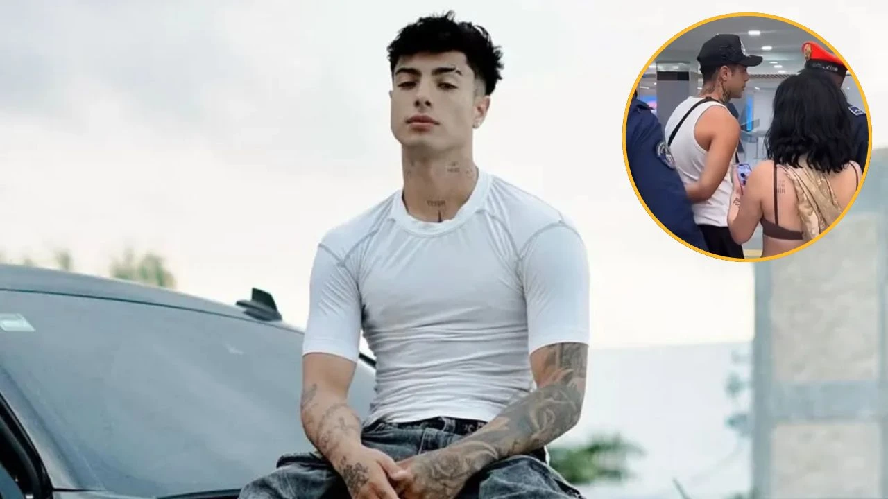 Filtran fuerte video del influencer Naim Darrechi arrestado en tras riña con azafata