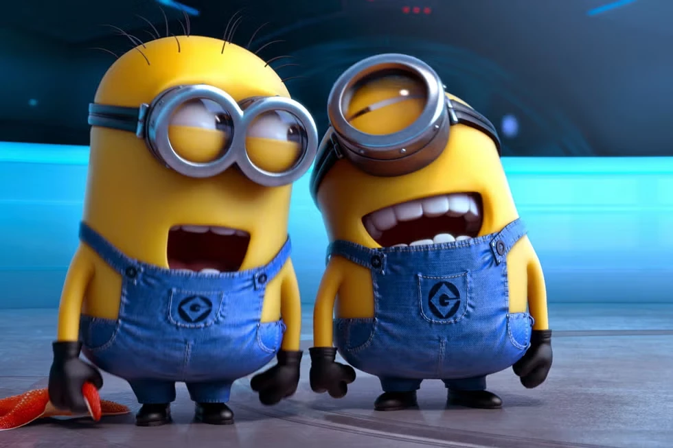Minions riendose 