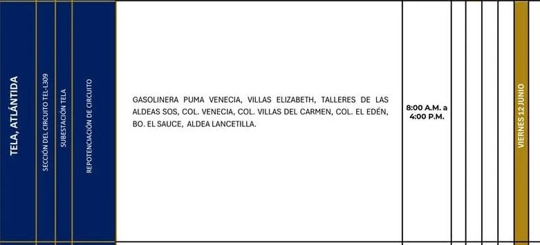 Lugares que se quedarán sin energía eléctrica