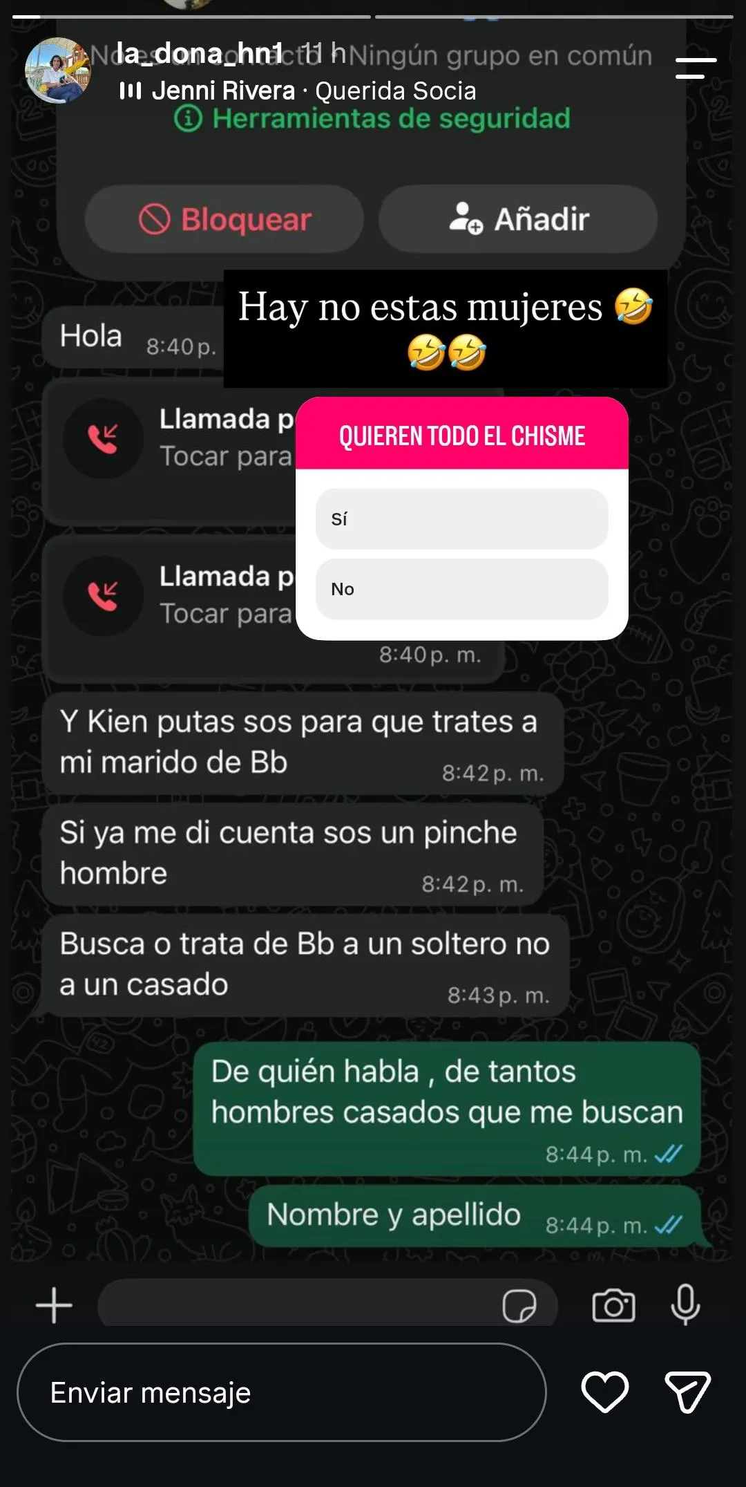 Captura de CHat de WhatsApp