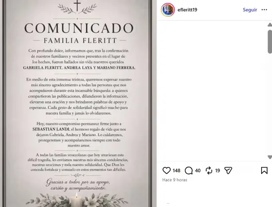 Comunicado familia de actriz de "Bienvenidos" 