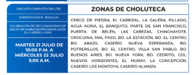 Zonas sin energía eléctrica