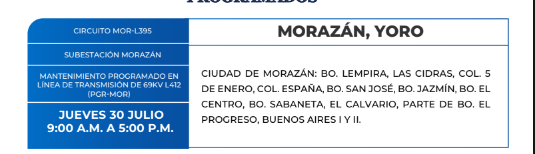 Zonas sin energía eléctrica