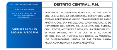 Zonas sin energía eléctrica