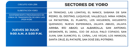 Zonas sin energía eléctrica