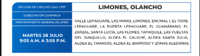 Zonas sin energía eléctrica
