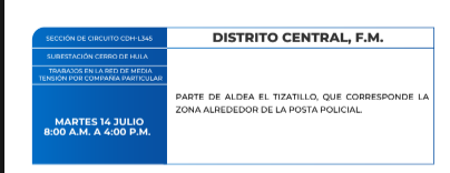Zonas sin energía eléctrica