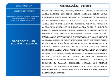 Zonas sin energía eléctrica