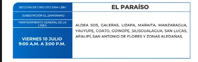 Zonas sin energía eléctrica