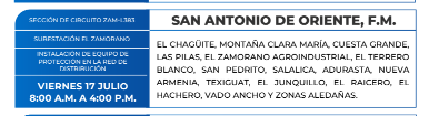 Zonas sin energía eléctrica