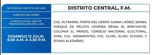 Zonas sin energía eléctrica