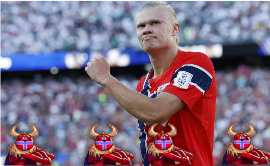 Imagen de Haaland con camisa de Noruega