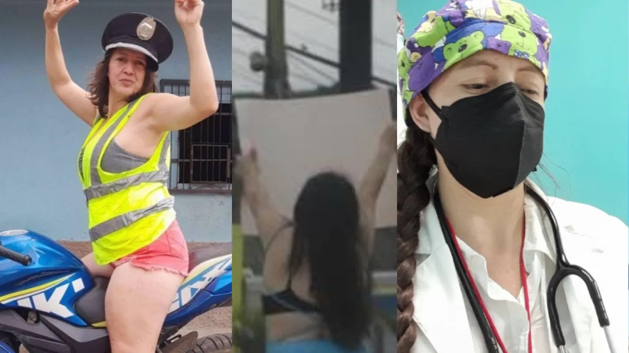 Doctora Floridalia Aguilar reaparece con poca ropa y un cartel con polémico mensaje