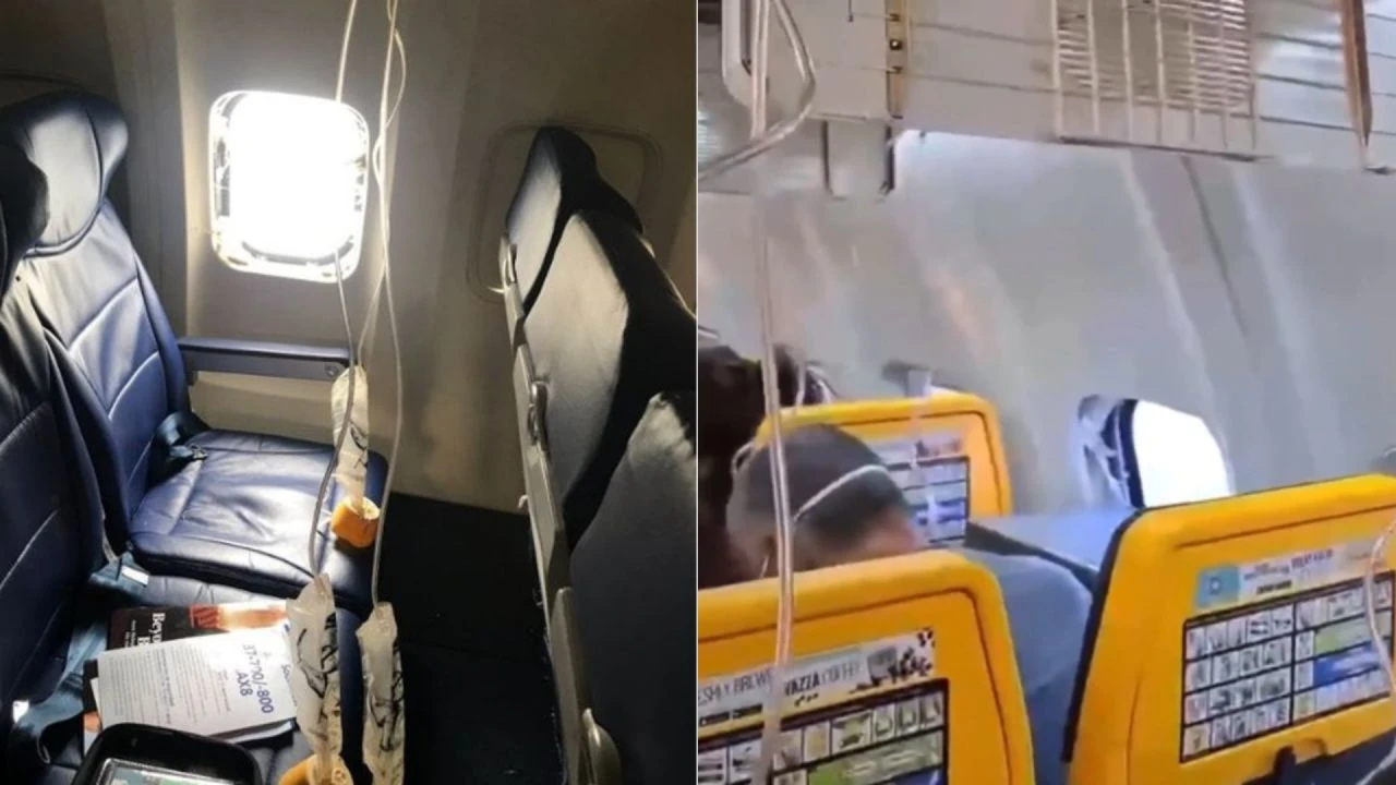 Impactante video: Se rompe ventanilla de avión y pasajero vive terror en pleno vuelo