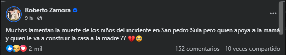 ROBERTO ZAMORA VÍA FACEBOOK
