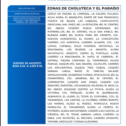 Zonas sin energía eléctrica