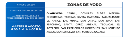 Zonas sin energía eléctrica