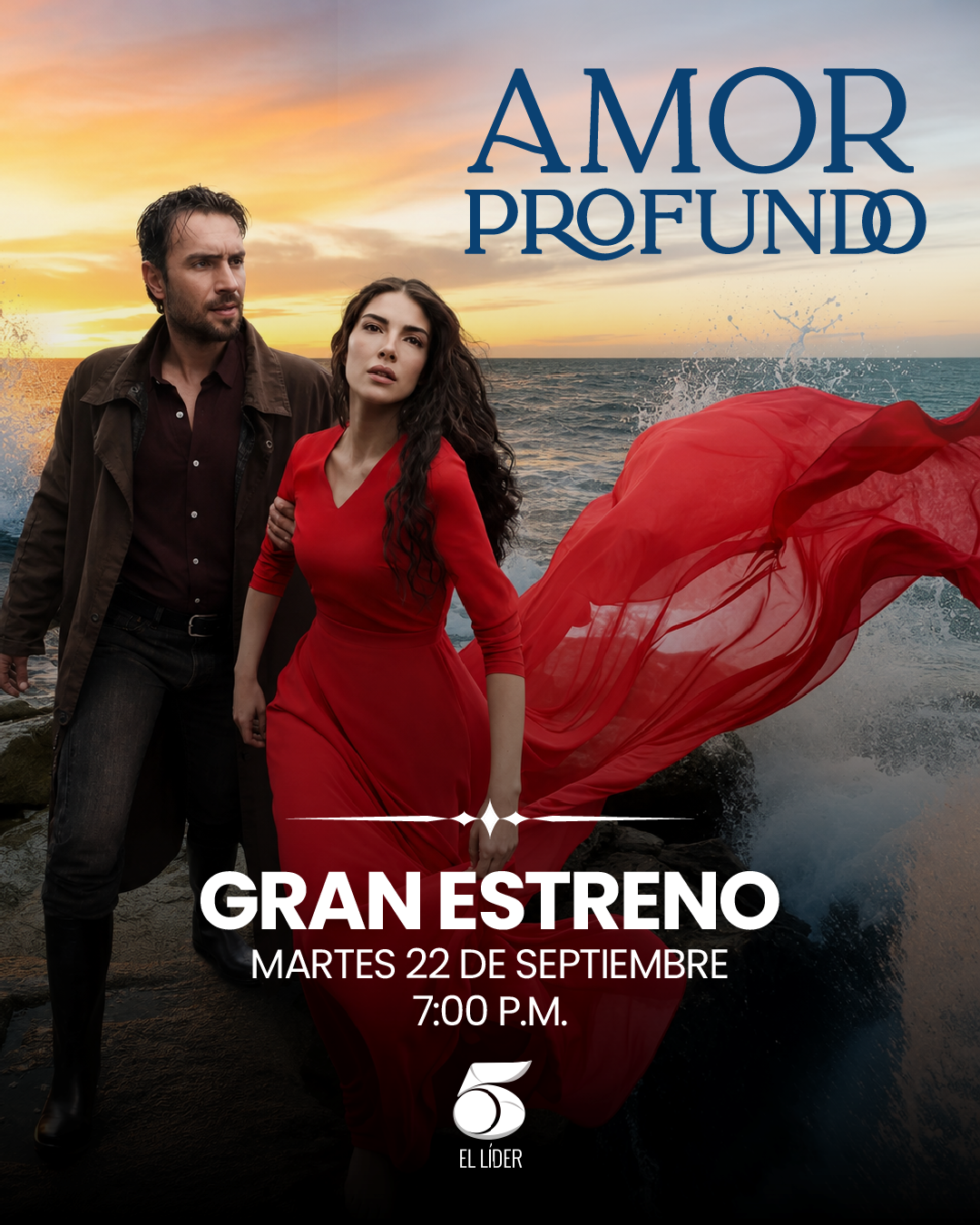 Banner promocional de la telenovela turca “Amor Profundo”.