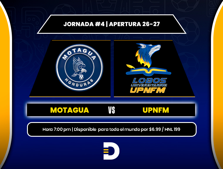 EN VIVO: Motagua Vs. Lobos UPN, juego disponible a nivel mundial