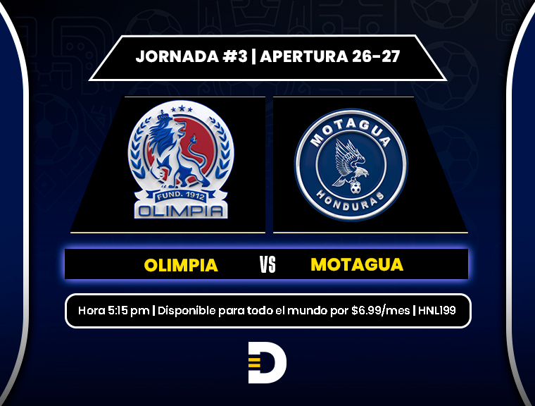 EN VIVO: Olimpia vs. Motagua, juego disponible a nivel mundial