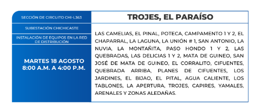 Zonas sin energía eléctrica