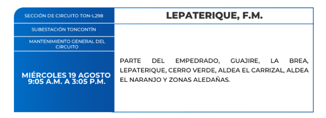 Zonas sin energía eléctrica