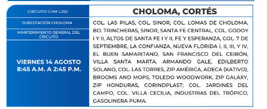 Zonas sin energía eléctrica