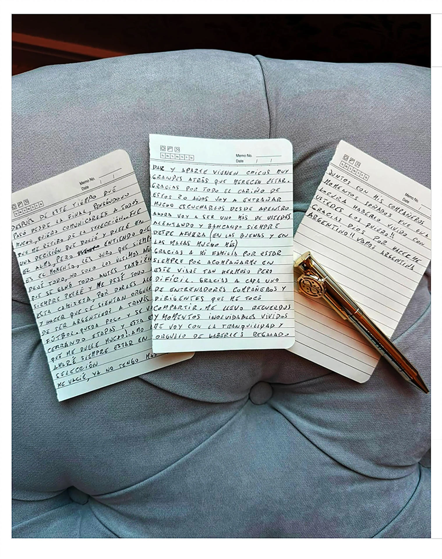 Carta de despedida de Messi 