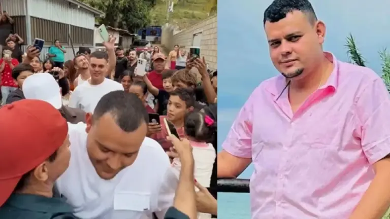 Imagen Principal de Nota: Multitud de personas celebra la liberación de Urías Lobo