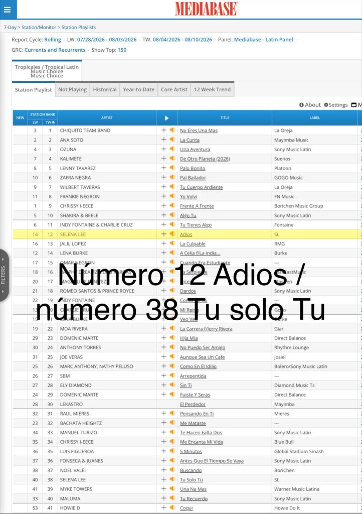 Selena Lee conquista los rankings con bachata y dedica su éxito a su hija