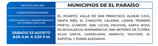 Zonas sin energía eléctrica