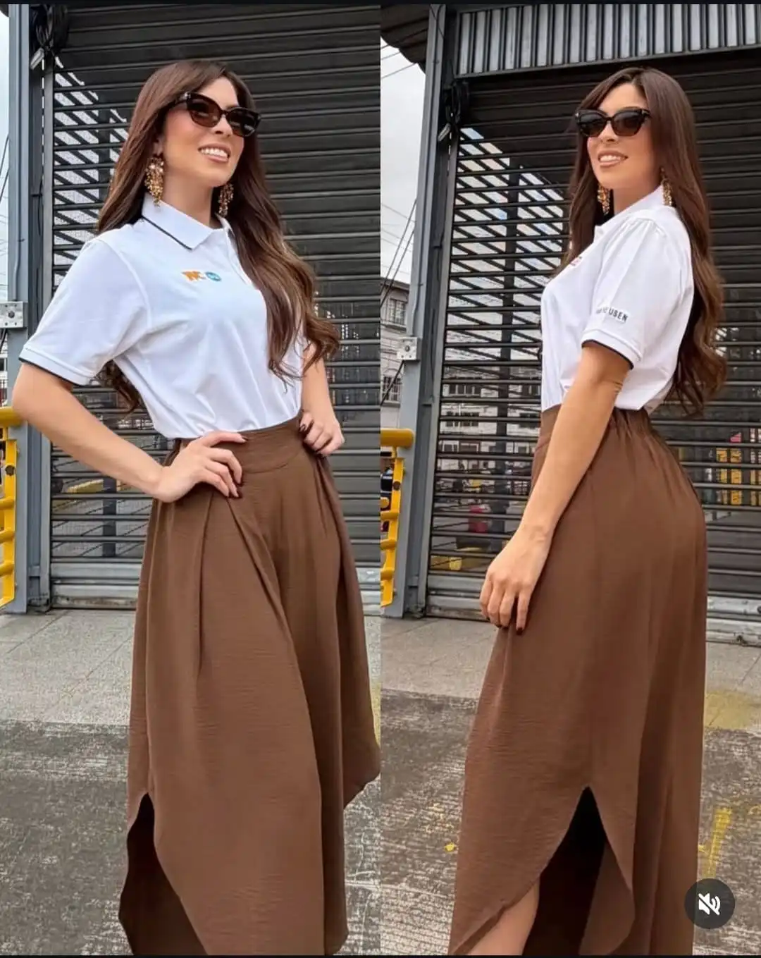 Laura Meza, presentadora de Televicentro, lució un look sencillo, pero elegante.