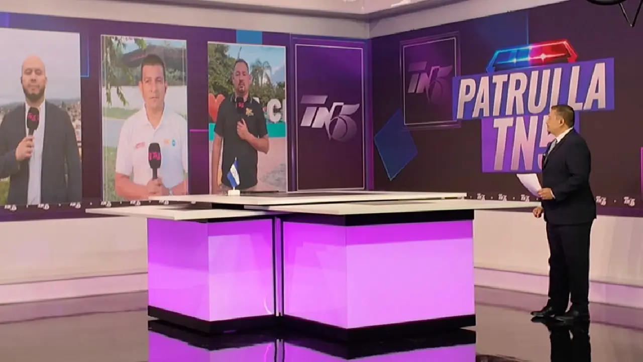 Ramón Matute y reporteros de TN5 Matutino.