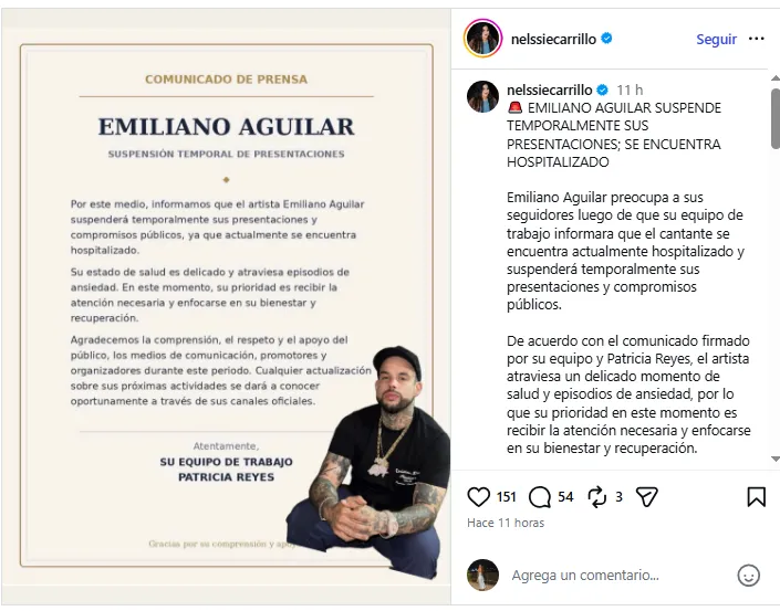 Comunicado Emiliano Aguilar