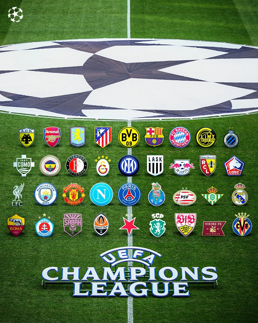 Imagen de equipos que juegan la Champions League 
