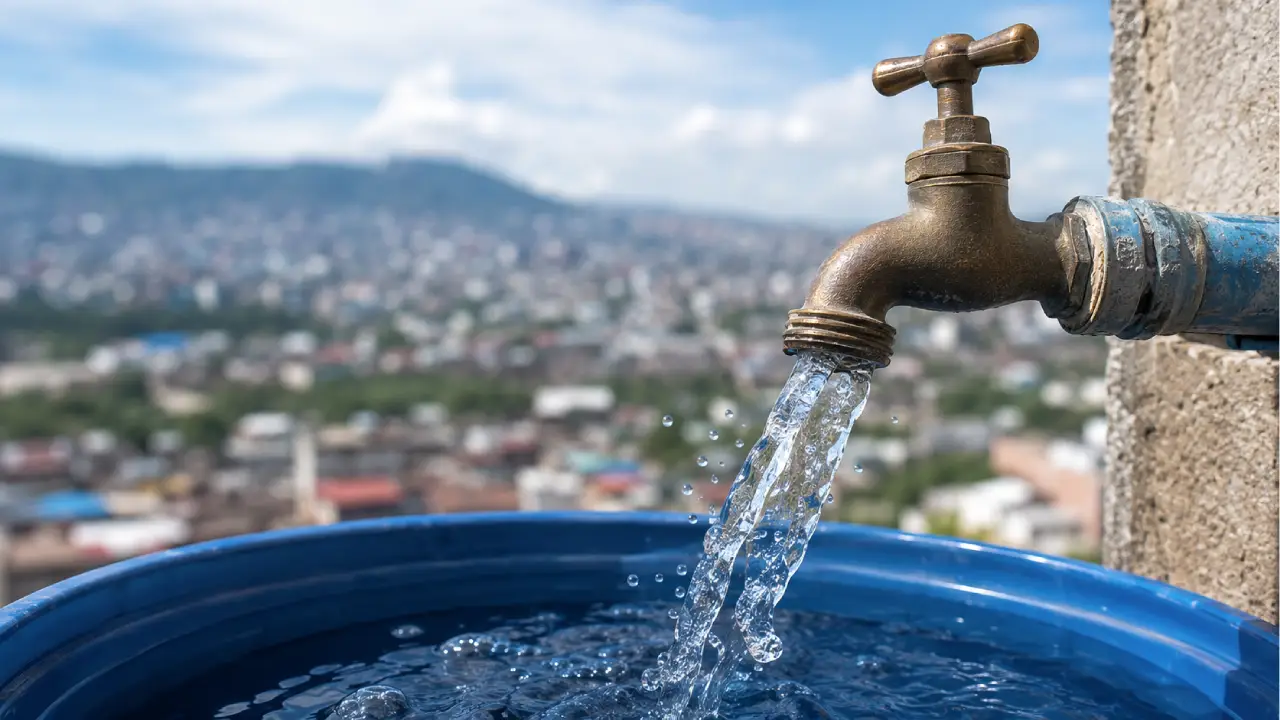 Imagen de referencia de agua potable en un sector de Tegucigalpa.