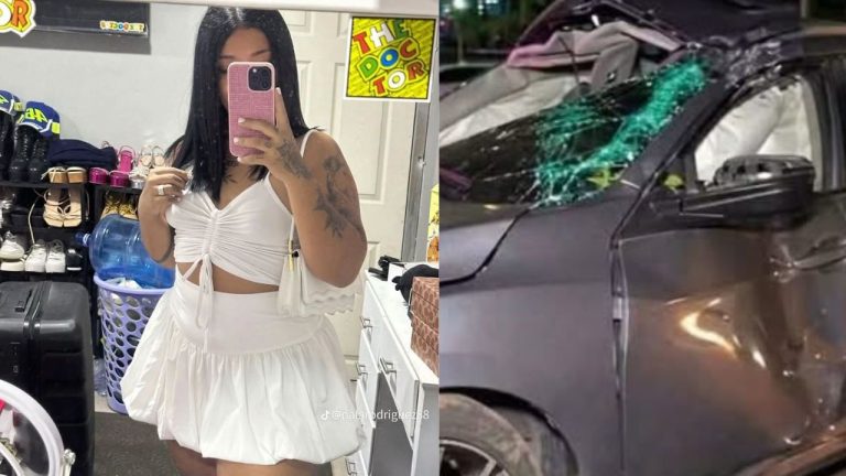 Imagen Principal de Nota: Tiktoker 'Nala' Rodríguez sufre accidente en Tegucigalpa y estado del vehículo impacta