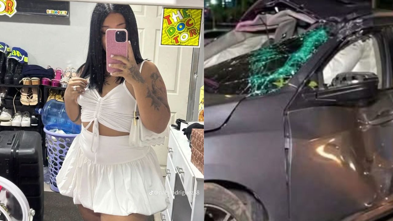 Tiktoker 'Nala' Rodríguez sufre accidente en Tegucigalpa y estado del vehículo impacta