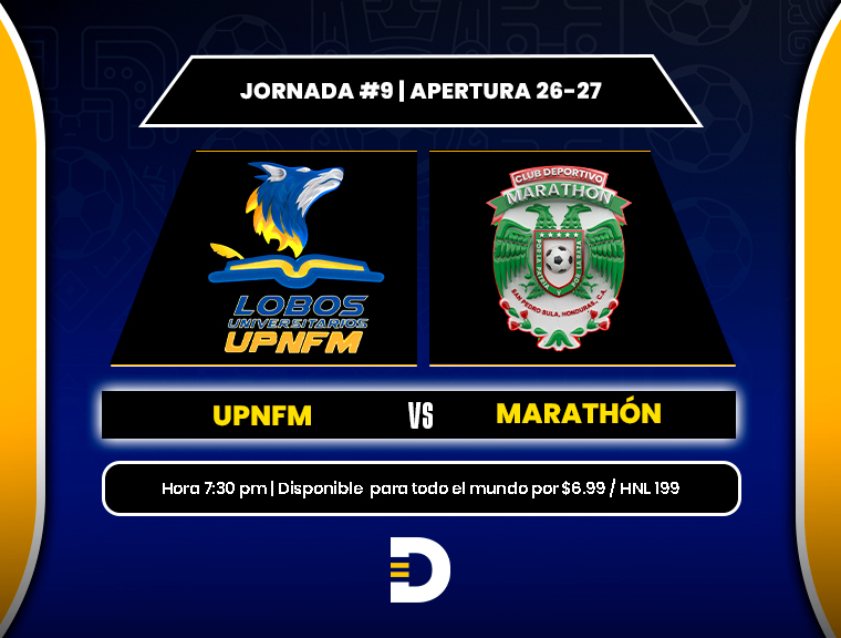 EN VIVO: Lobos UPNFM vs. Marathón, juego disponible a nivel mundial
