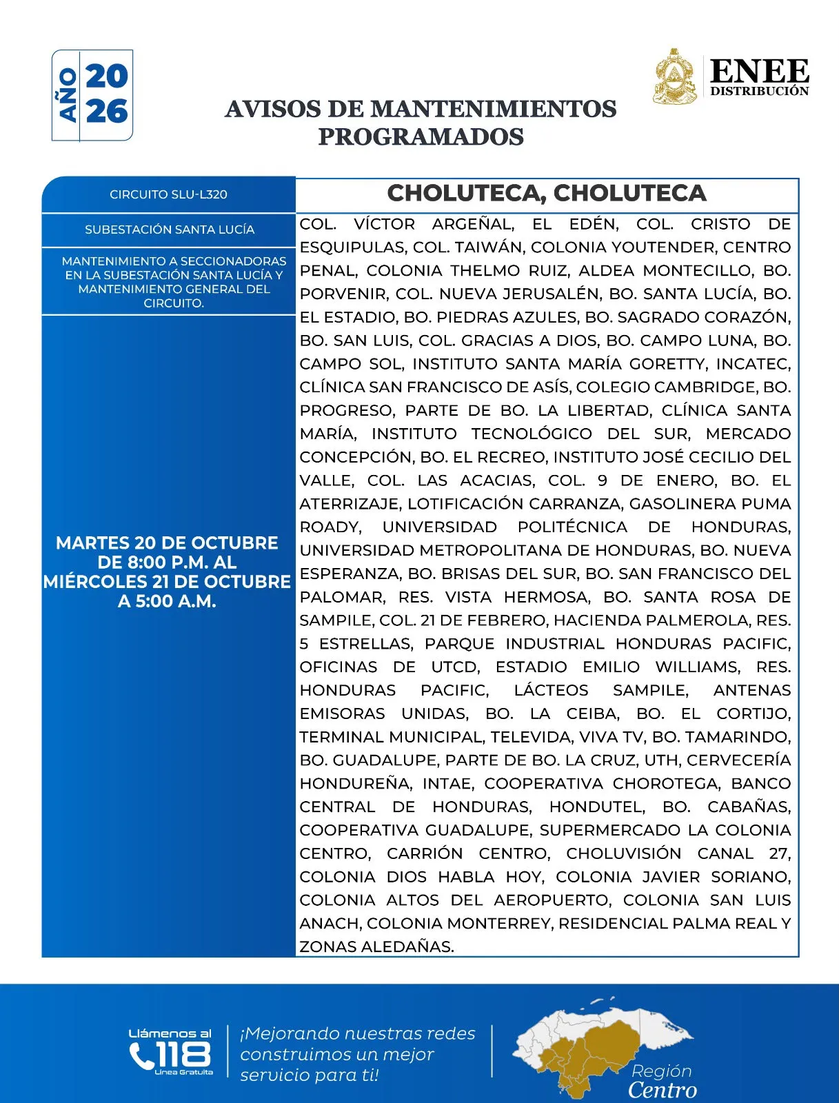 Cortes de energía
