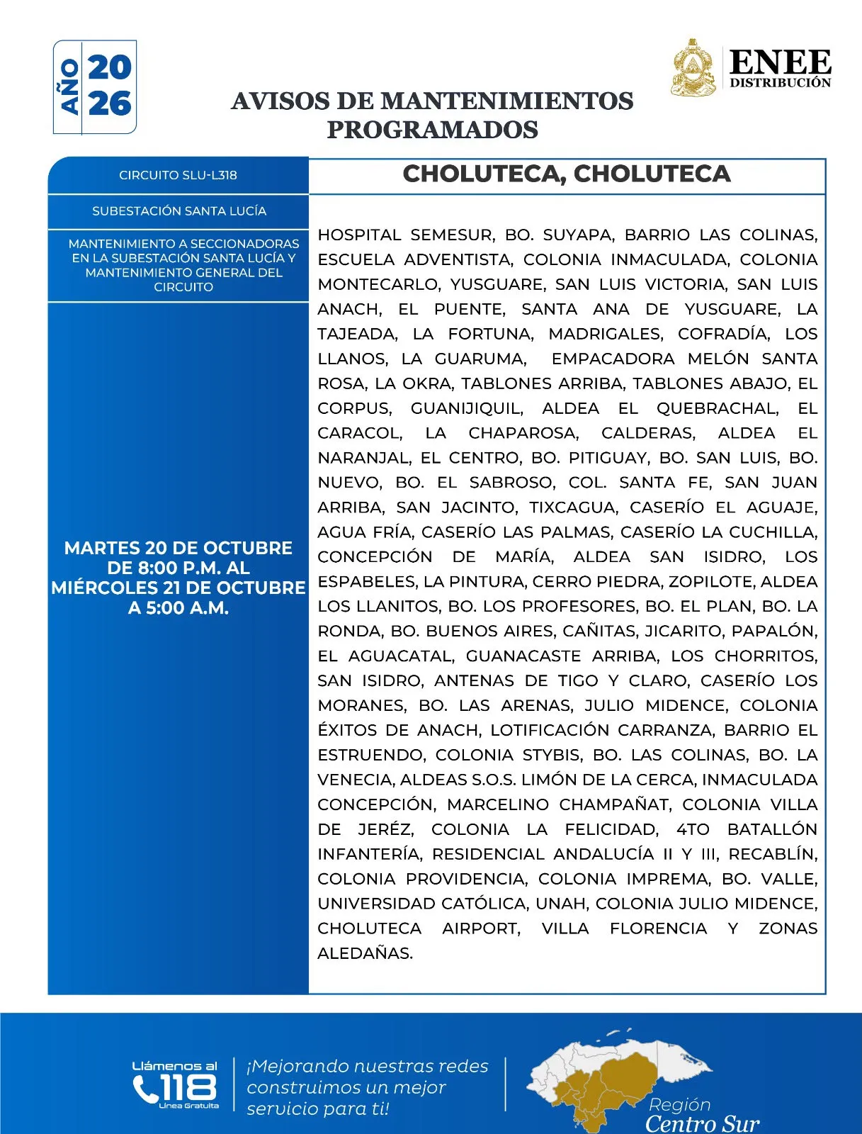 Cortes de energía