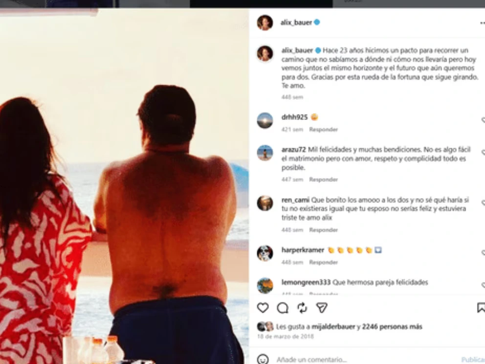 Alix Bauer estuvo casada con el empresario Jack Derzavich desde 1995 hasta su fallecimiento en diciembre de 2025. Foto: captura de pantalla de Instagram