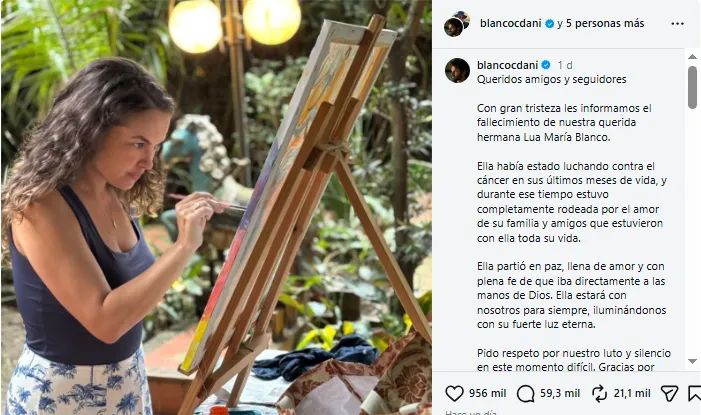 COMUNICADO MUERTE LUA BLANCO