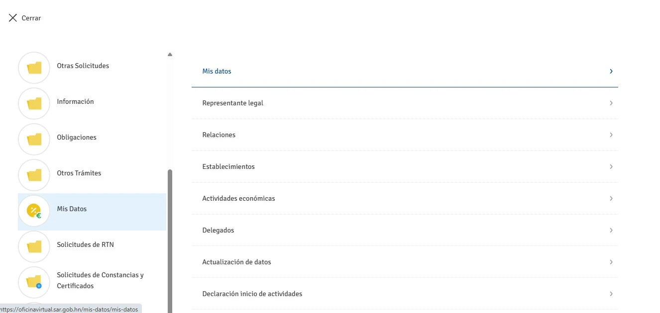 Paso 2 para ver el RTN en línea