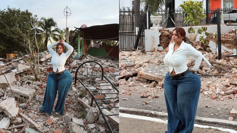 Imagen Principal de Nota: Creadora de contenido desata críticas por posar entre escombros tras terremoto en Panamá